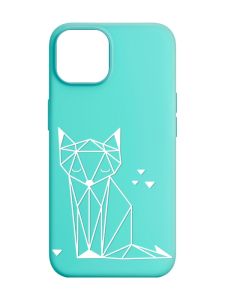 Матовий бірюзовий чохол на Apple iPhone 14 :: Лисиця (принт 127)