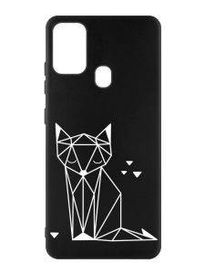 Матовий чорний чохол на Samsung Galaxy M30s/M21 :: Лисиця (принт 127)