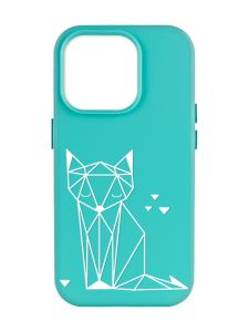 Матовий бірюзовий чохол на Apple iPhone 14 Pro Max :: Лисиця (принт 127)