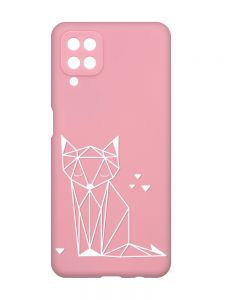 Матовий рожевий чохол на Samsung Galaxy A12 :: Лисиця (принт 127)