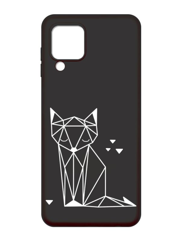 Матовий чорний чохол на Samsung Galaxy M32 / A22 / M22 4G :: Лисиця (принт 127)