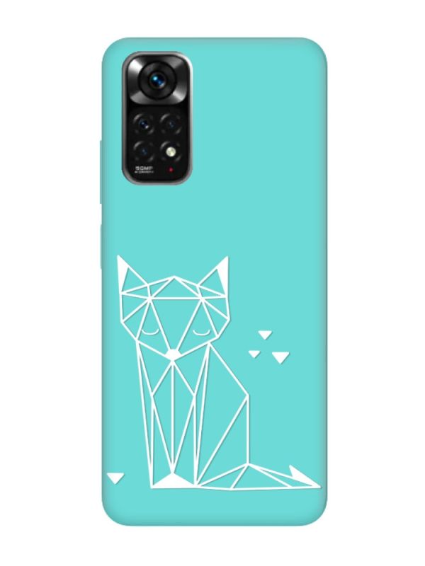 Матовий бірюзовий чохол на Xiaomi Redmi Note 11 :: Лисиця (принт 127)