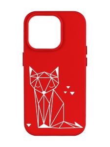 Матовий червоний чохол на Apple iPhone 14 Pro Max :: Лисиця (принт 127)