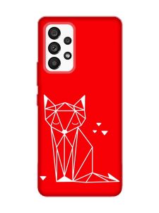 Матовий червоний чохол на Samsung Galaxy A53 4G/5G :: Лисиця (принт 127)