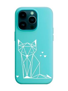 Матовий бірюзовий чохол на Apple iPhone 14 Pro :: Лисиця (принт 127)