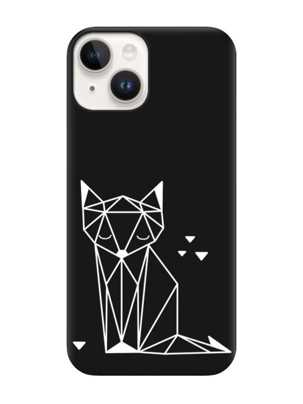 Матовий чорний чохол на Apple iPhone 14 :: Лисиця (принт 127)