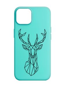 Матовий бірюзовий чохол на Apple iPhone 14 :: Олень (принт 128)
