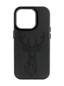 Матовий чорний чохол на Apple iPhone 14 Pro Max :: Олень (принт 128)