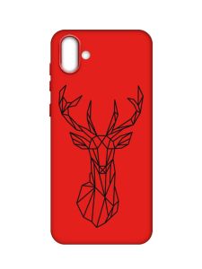 Матовий червоний чохол на Samsung Galaxy A04 :: Олень (принт 128)