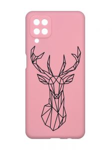 Матовий рожевий чохол на Samsung Galaxy A12 :: Олень (принт 128)