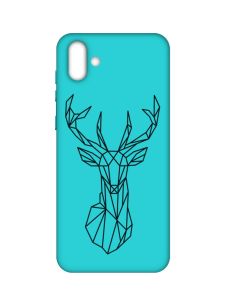 Матовий бірюзовий чохол на Samsung Galaxy A04 :: Олень (принт 128)