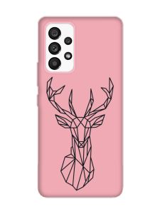 Матовий рожевий чохол на Samsung Galaxy A53 4G/5G :: Олень (принт 128)