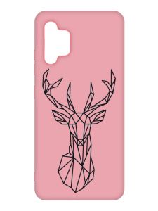Матовий рожевий чохол на Samsung Galaxy A32 :: Олень (принт 128)