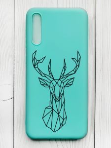 Матовий бірюзовий чохол на Samsung Galaxy A50 (2019) A505/A30s :: Олень (принт 128)