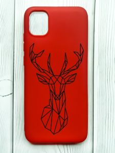 Матовий червоний чохол на Samsung Galaxy A04E/A042 :: Олень (принт 128)