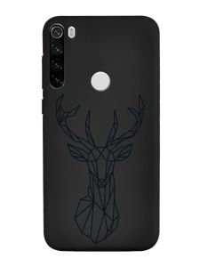 Матовий чорний чохол на Xiaomi Redmi Note 8T :: Олень (принт 128)