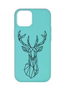 Матовий бірюзовий чохол на Apple iPhone 12 Pro Max :: Олень (принт 128)