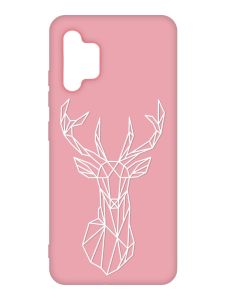 Матовий рожевий чохол на Samsung Galaxy A32 :: Олень (принт 129)