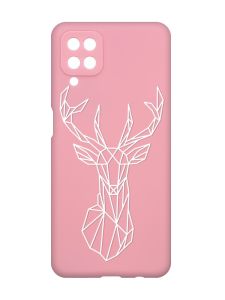 Матовий рожевий чохол на Samsung Galaxy A12 :: Олень (принт 129)