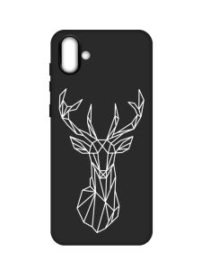 Матовий чорний чохол на Samsung Galaxy A04 :: Олень (принт 129)