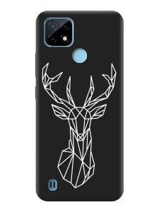Матовий чорний чохол на Realme C21Y :: Олень (принт 129)