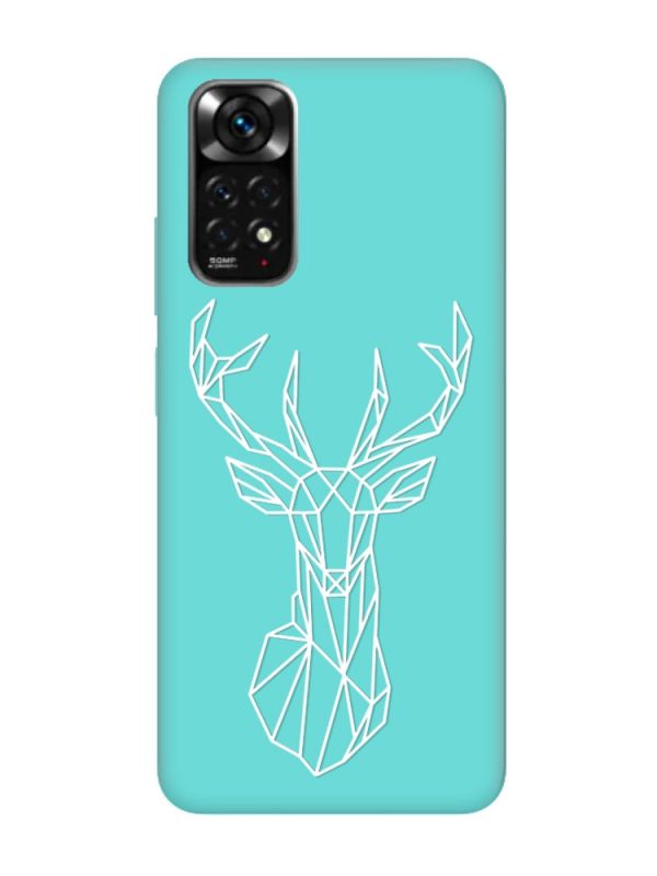 Матовий бірюзовий чохол на Xiaomi Redmi Note 11 :: Олень (принт 129)