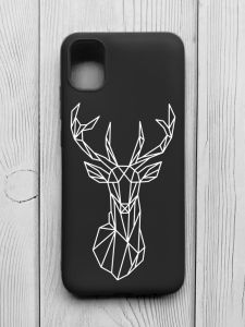Матовий чорний чохол на Samsung Galaxy A04E/A042 :: Олень (принт 129)