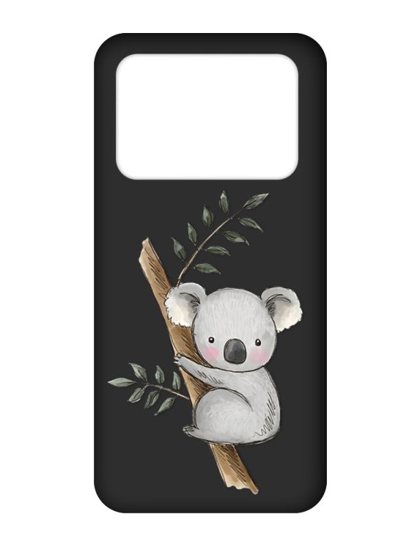 Матовий чорний чохол на Xiaomi Poco X4 Pro 5G :: Коала (принт 132)