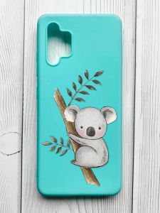Матовий бірюзовий чохол на Samsung Galaxy A32 :: Коала (принт 132)