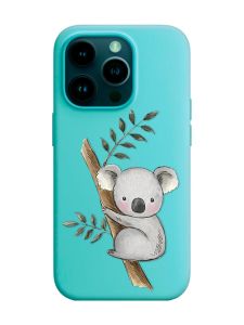 Матовий бірюзовий чохол на Apple iPhone 14 Pro :: Коала (принт 132)