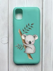 Матовий бірюзовий чохол на Samsung Galaxy A04E / A042 :: Коала (принт 132)