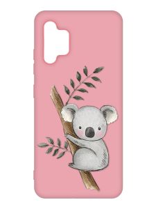 Матовий рожевий чохол на Samsung Galaxy A32 :: Коала (принт 132)