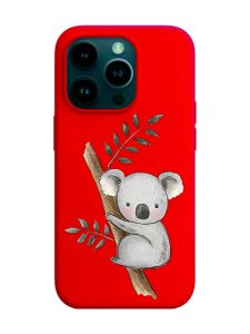Матовий червоний чохол на Apple iPhone 14 Pro :: Коала (принт 132)
