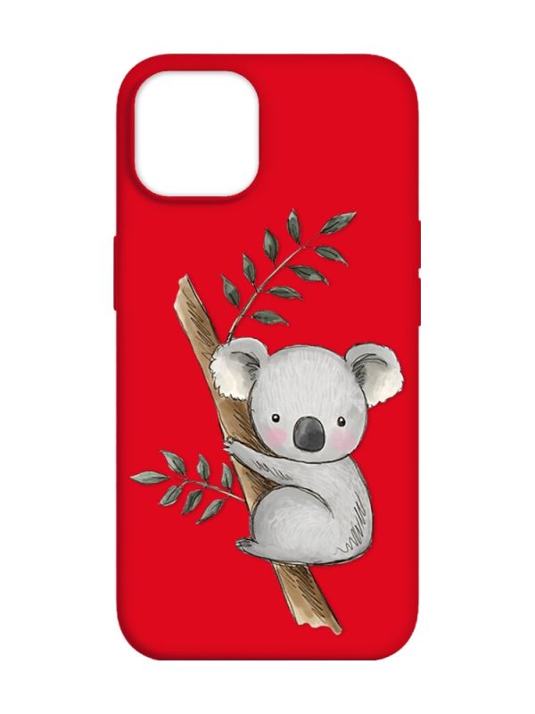 Матовий червоний чохол на Apple iPhone 14 :: Коала (принт 132)