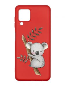 Матовий червоний чохол на Samsung Galaxy M32/A22/M22 4G :: Коала (принт 132)