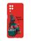 Матовий червоний чохол на Samsung Galaxy A12 :: Дівчина з кавою (принт 136)