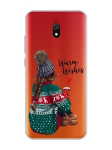 Прозорий чохол на Xiaomi Redmi 8A :: Дівчина з кавою (принт 136)