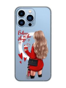 Магнітний чохол на iPhone 13 Pro Max із підтримкою MagSafe :: Дівчина з кавою (принт 137)