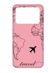 Матовий рожевий чохол на Xiaomi Poco X4 Pro 5G :: Карта. Контур (принт 330)