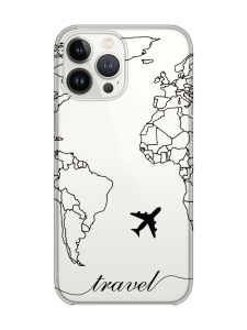 Прозорий чохол із захистом камери на iPhone 14 Pro :: Карта. Контур (принт 330)