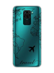 Прозорий чохол на Xiaomi Redmi Note 9 :: Карта. Контур (принт 330)