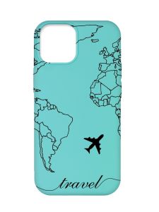Матовий бірюзовий чохол на Apple iPhone 12 Pro Max :: Карта. Контур (принт 330)