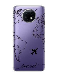 Прозорий чохол на Xiaomi Redmi Note 9T/Redmi Note 9 5G :: Карта. Контур (принт 330)