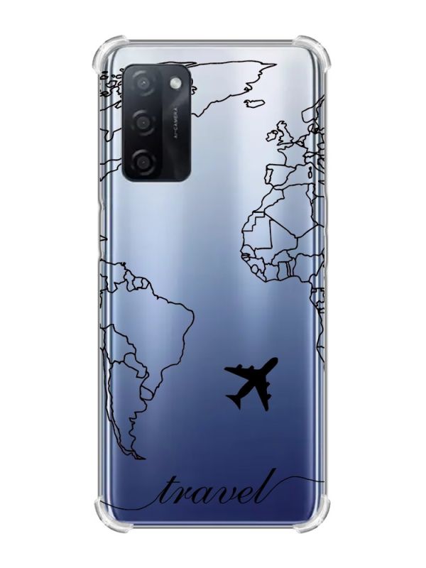 Чохол з потовщеними кутами на Oppo A55 :: Карта. Контур (принт 330)