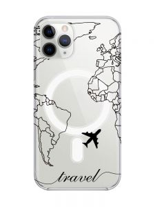 Магнітний чохол на iPhone 11 Pro Max із підтримкою MagSafe :: Карта. Контур (принт 330)