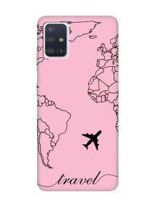 Матовий рожевий чохол на Samsung Galaxy A51 :: Карта. Контур (принт 330)
