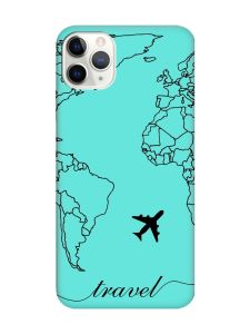 Матовий бірюзовий чохол на iPhone 11 Pro Max (6.5) :: Карта. Контур (принт 330)