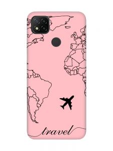 Матовий рожевий чохол на Xiaomi Redmi 9C/10A :: Карта. Контур (принт 330)
