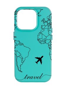 Матовий бірюзовий чохол на Apple iPhone 14 Pro Max :: Карта. Контур (принт 330)