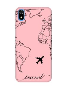 Матовий рожевий чохол на Xiaomi Redmi 7A :: Карта. Контур (принт 330)